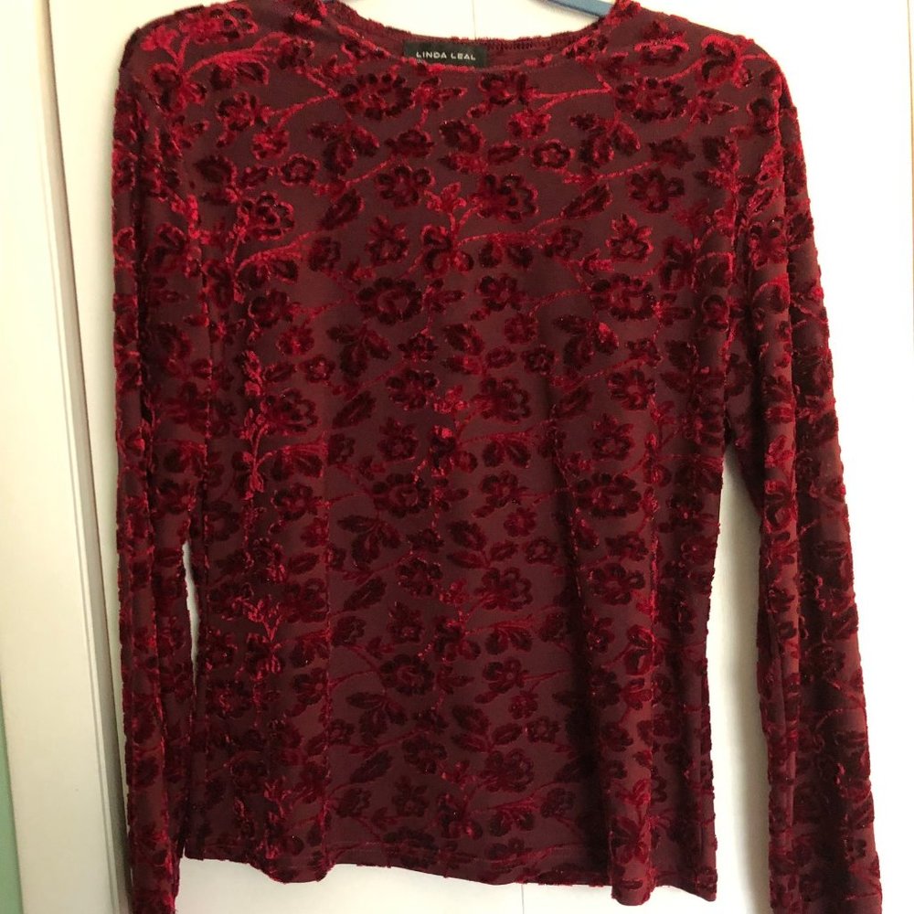 Vintage shirt with velvet scroll work
